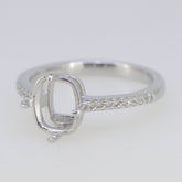 Sterling Silver Semi Mount Ring Setting Cushion CU 9x7mm White Topaz GTL22035R - Syzjewelry